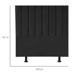 Cabeceira Estofada Cama Casal 140 Cm Lívia Veludo E Frame Preto