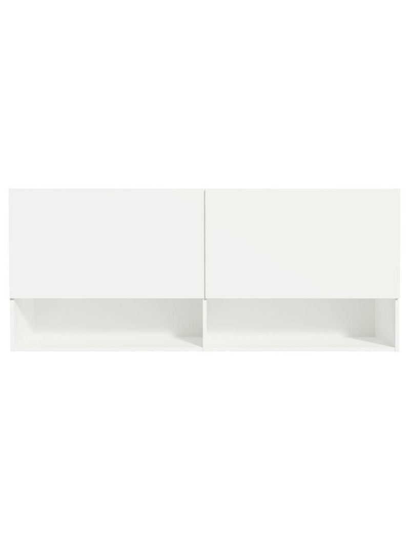 Armário aéreo para escritório com nicho e prateleira 120cm branco madesa