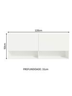 Armário aéreo para escritório com nicho e prateleira 120cm branco madesa