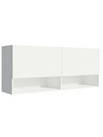 Armário aéreo para escritório com nicho e prateleira 120cm branco madesa