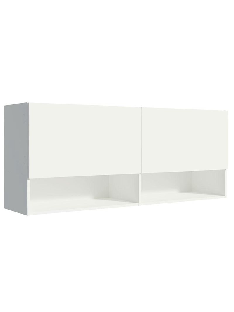 Armário aéreo para escritório com nicho e prateleira 120cm branco madesa