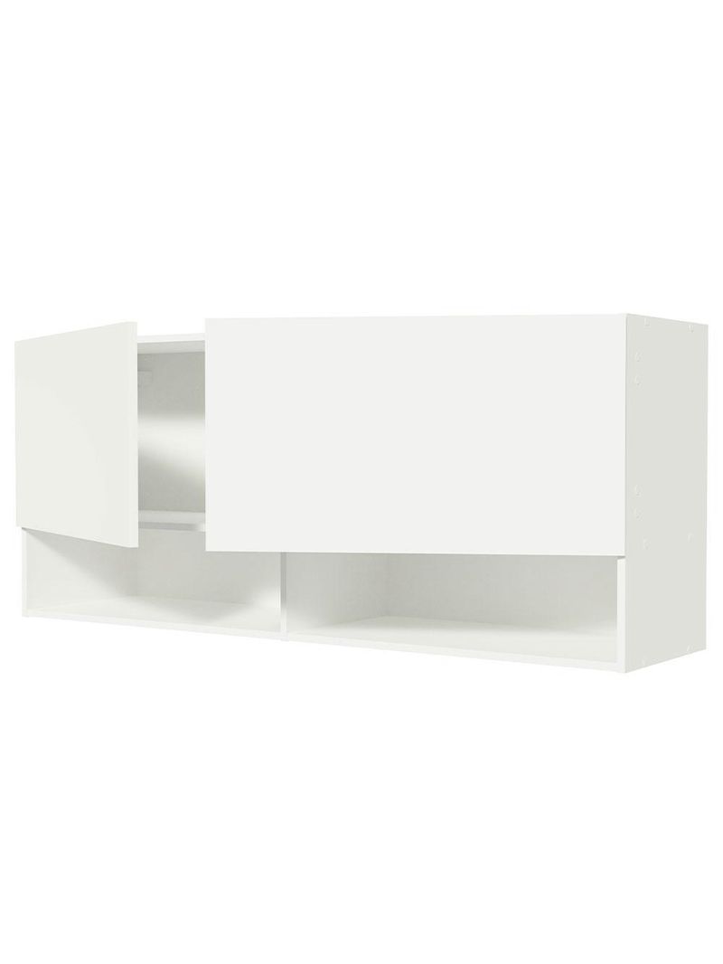 Armário aéreo para escritório com nicho e prateleira 120cm branco madesa
