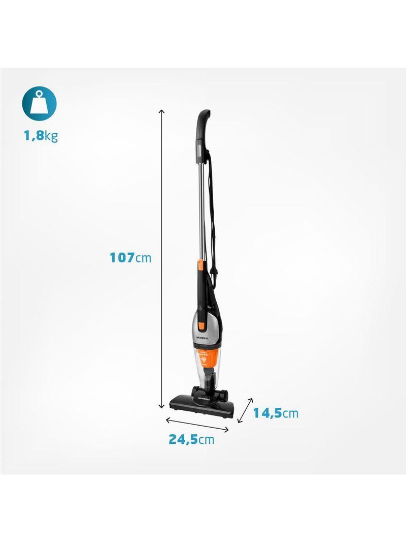 Aspirador De Pó Mondial Turbo PremiumAp-31127v-preto/laranja