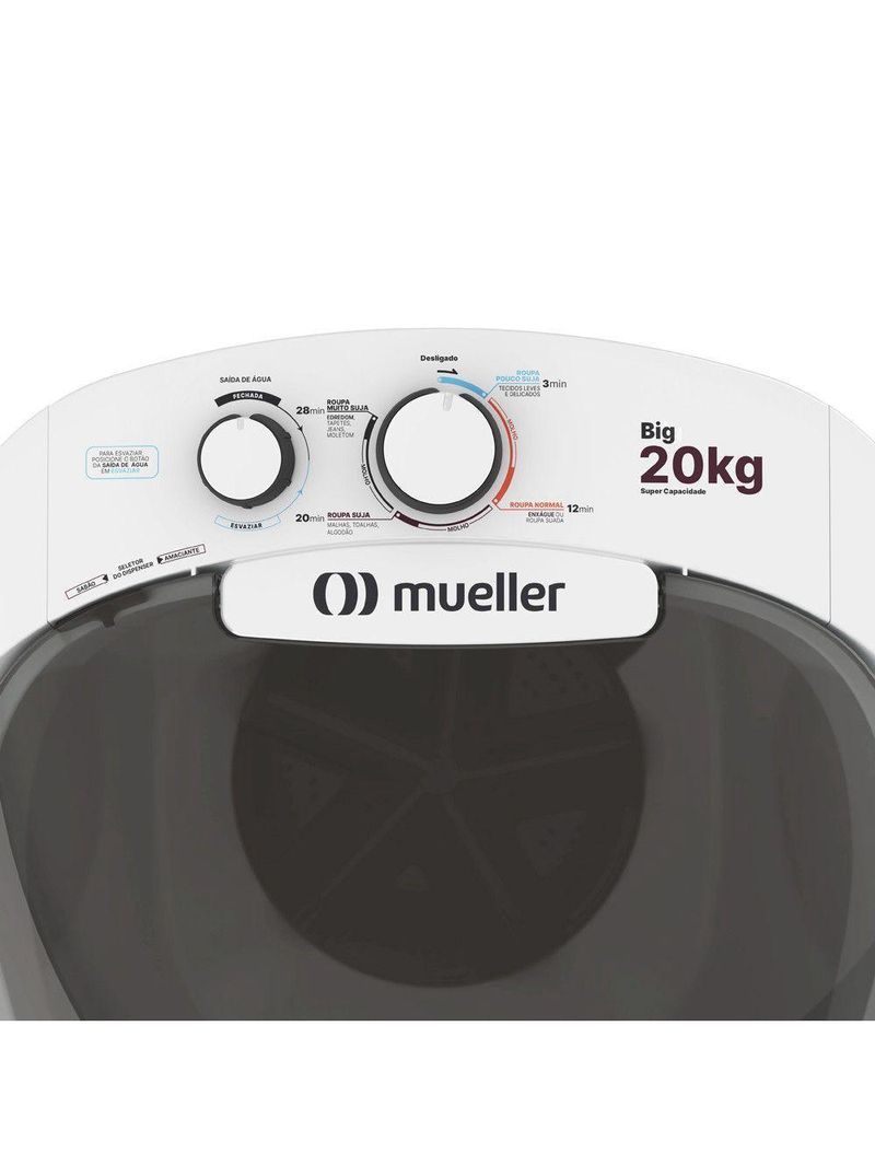 Lavadora Semiautomática Tanquinho Mueller 20kg Estilo na cor Branco 220 V