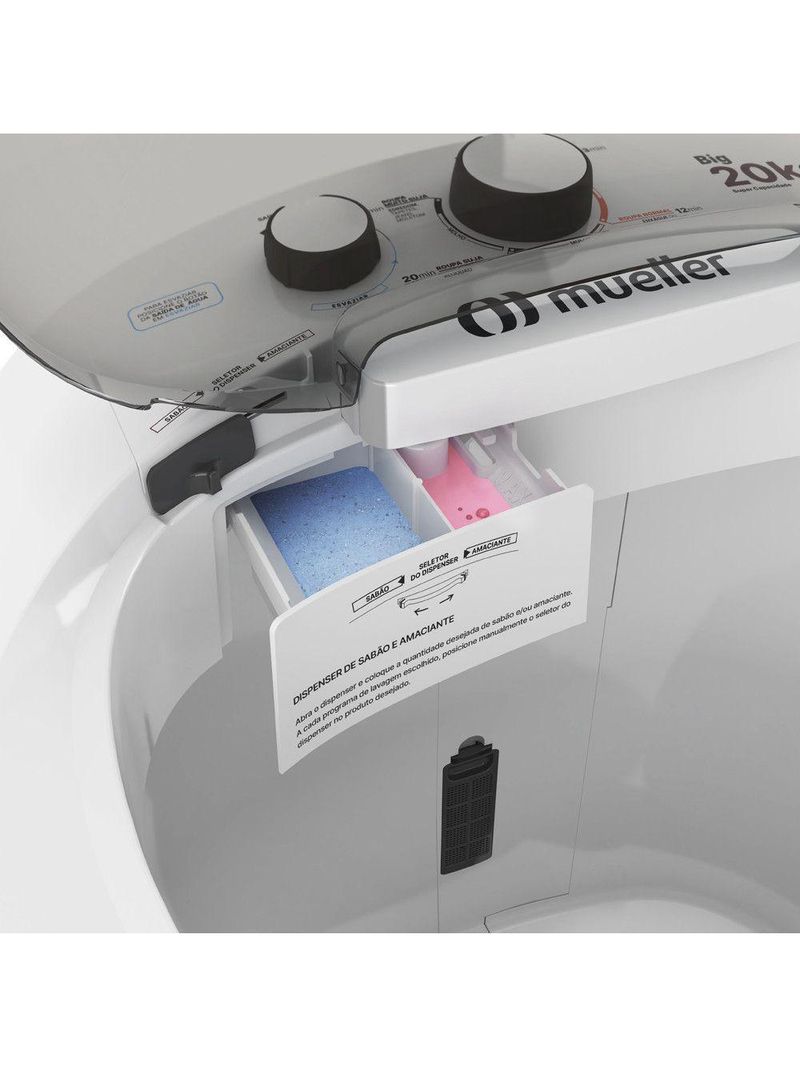 Lavadora Semiautomática Tanquinho Mueller 20kg Estilo na cor Branco 220 V
