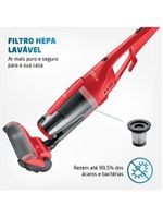 Aspirador de Pó Mondial Brush Carpet Vermelho1200 AP-25 127V