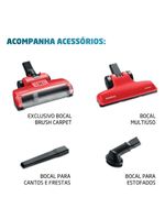 Aspirador de Pó Mondial Brush Carpet Vermelho1200 AP-25 127V