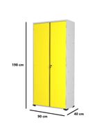 Armário Aço Escritório Fechadura 3 Prateleiras Ea301 Amarelo