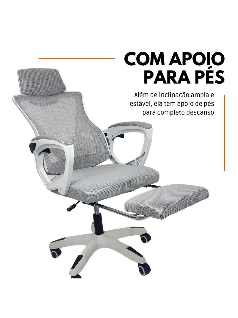 Cadeira De Escritório Presidente Executiva Oficial Supreme Cinza