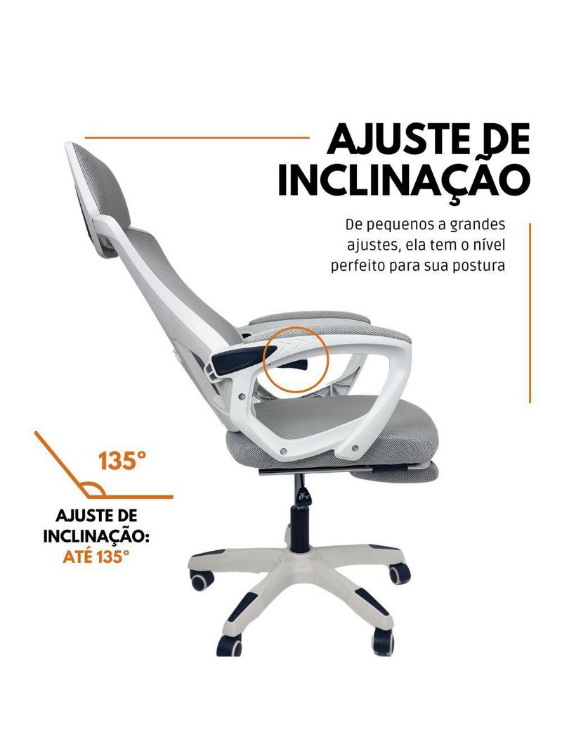 Cadeira De Escritório Presidente Executiva Oficial Supreme Cinza