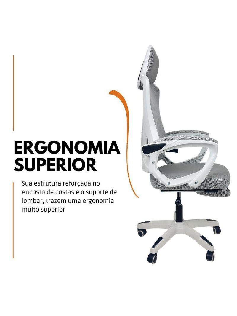 Cadeira De Escritório Presidente Executiva Oficial Supreme Cinza