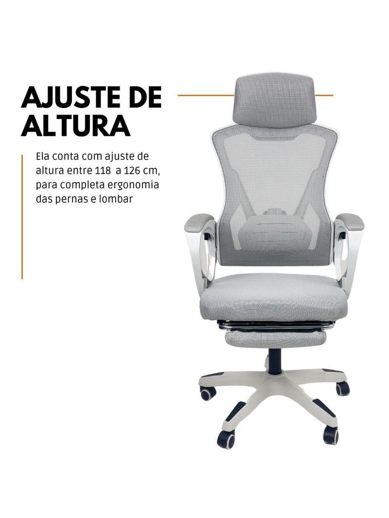 Cadeira De Escritório Presidente Executiva Oficial Supreme Cinza