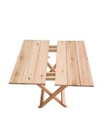 Conjunto Mesa 2 Cadeiras Dobráveis Em Madeira Para Churrasqueira Natural