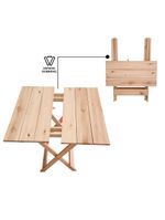 Conjunto Mesa 2 Cadeiras Dobráveis Em Madeira Para Churrasqueira Natural