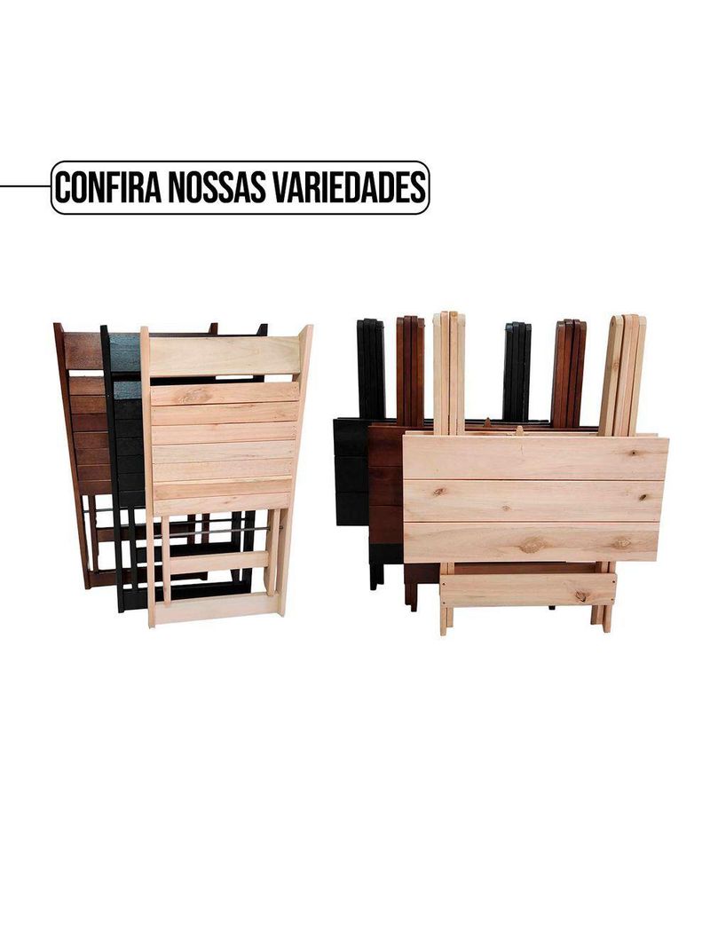 Conjunto Mesa 2 Cadeiras Dobráveis Em Madeira Para Churrasqueira Natural