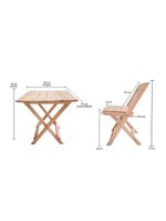 Conjunto Mesa 2 Cadeiras Dobráveis Em Madeira Para Churrasqueira Natural