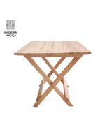 Conjunto Mesa 2 Cadeiras Dobráveis Em Madeira Para Churrasqueira Natural