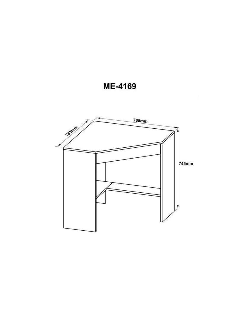 Mesa Canto p/Escritório Canto ME4169 c/ 1 Gaveta Branco - Tecno Mobili