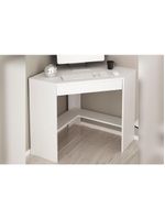 Mesa Canto p/Escritório Canto ME4169 c/ 1 Gaveta Branco - Tecno Mobili
