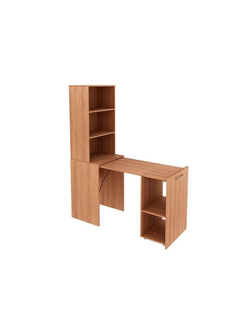 Mesa Multiuso Escritório Retrátil ME4171 c/ 5 Nichos Amêndoa - Tecno Mobili