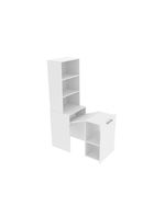 Mesa Multiuso Escritório Retrátil ME4171 c/ 5 Nichos Amêndoa - Tecno Mobili