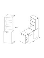 Mesa Multiuso Escritório Retrátil ME4171 c/ 5 Nichos Amêndoa - Tecno Mobili