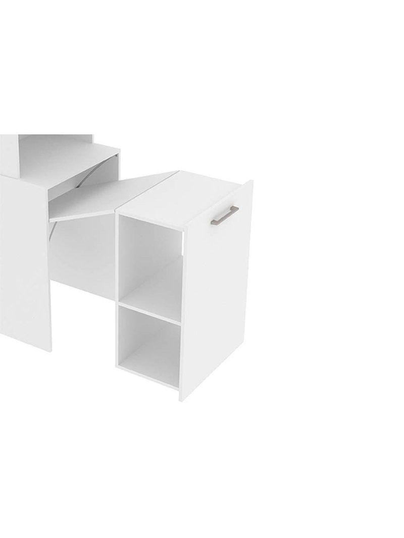 Mesa Multiuso Escritório Retrátil ME4171 c/ 5 Nichos Amêndoa - Tecno Mobili