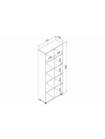 Estante de Escritório ESM225 c/ 10 Nichos Branco - Movelbento