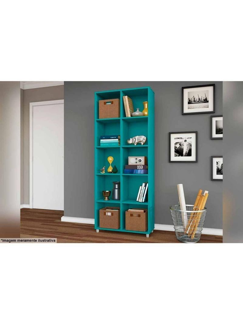 Estante de Escritório ESM225 c/ 10 Nichos Branco - Movelbento
