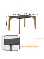 Conjunto Mesa Liz 120cm Mdf Com 4 Cadeiras Athenas Moderna Veludo Grafite E Imbuia