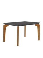 Conjunto Mesa Liz 120cm Mdf Com 4 Cadeiras Athenas Moderna Veludo Grafite E Imbuia