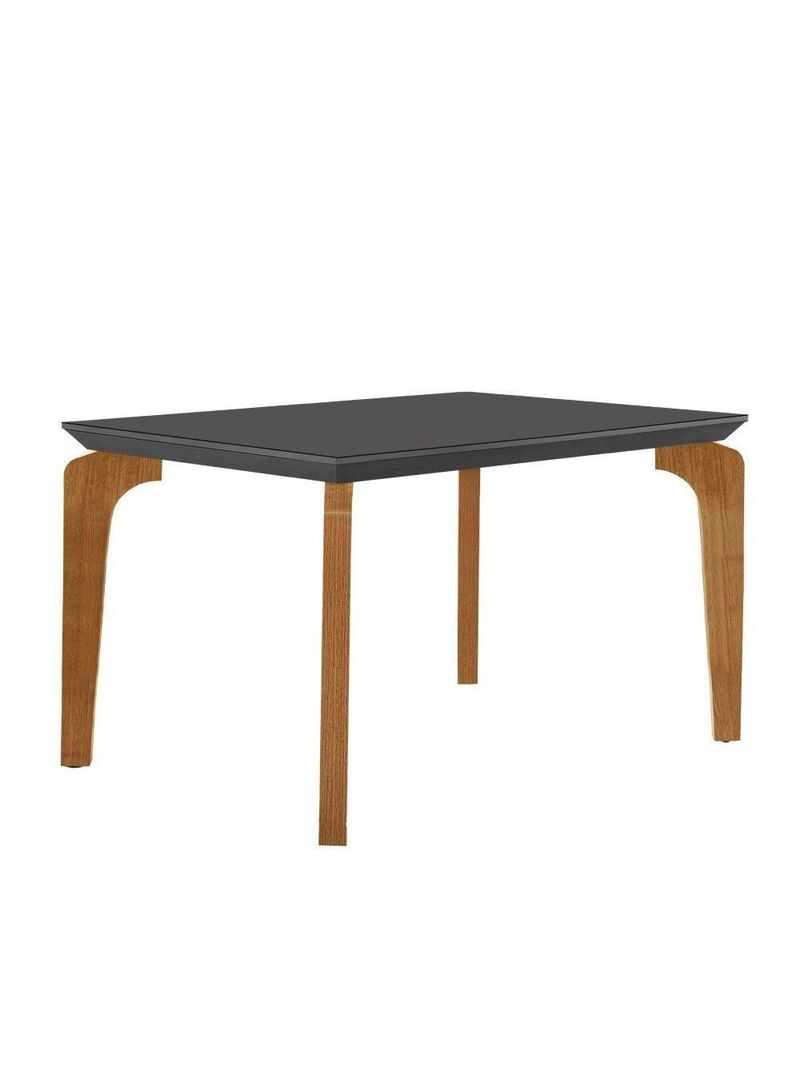 Conjunto Mesa Liz 120cm Mdf Com 4 Cadeiras Athenas Moderna Veludo Grafite E Imbuia