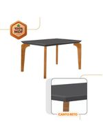 Conjunto Mesa Liz 120cm Mdf Com 4 Cadeiras Athenas Moderna Veludo Grafite E Imbuia