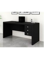 Escrivaninha P/ Escritório Me4113 C/ 3 Gavetas Preto - Tecno Mobili