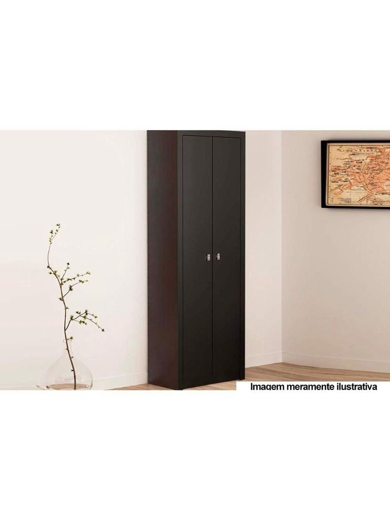 Armário de Escritório ME4105 c/ 2 Portas Preto - Tecno Mobili