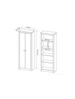 Armário de Escritório ME4105 c/ 2 Portas Preto - Tecno Mobili