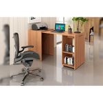 Mesa Multiuso Escritório Retrátil ME4170 c/ 2 Nichos Amêndoa - Tecno Mobili