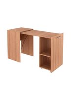 Mesa Multiuso Escritório Retrátil ME4170 c/ 2 Nichos Amêndoa - Tecno Mobili
