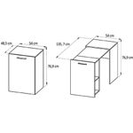 Mesa Multiuso Escritório Retrátil ME4170 c/ 2 Nichos Amêndoa - Tecno Mobili