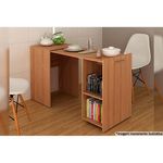 Mesa Multiuso Escritório Retrátil ME4170 c/ 2 Nichos Amêndoa - Tecno Mobili