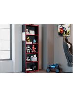 Estante Livreiro de Escritório MB 1022 c/ 5 Nichos Preto/Vermelho - Movelbento