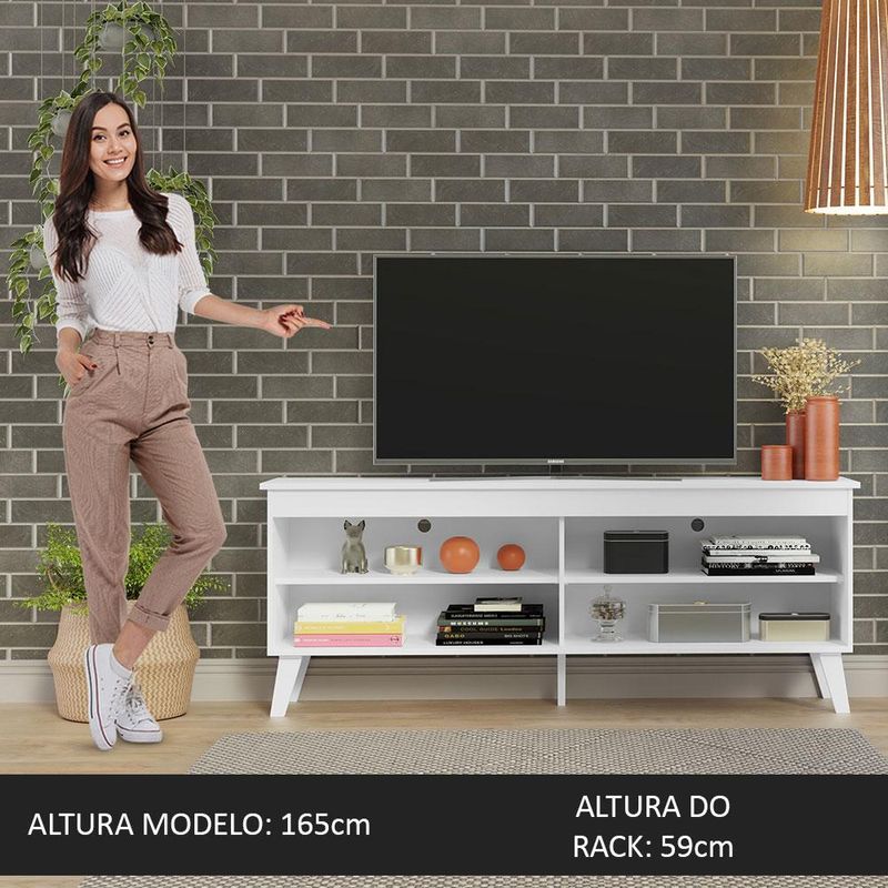 Rack para tv até 65 polegadas com pés turim madesa