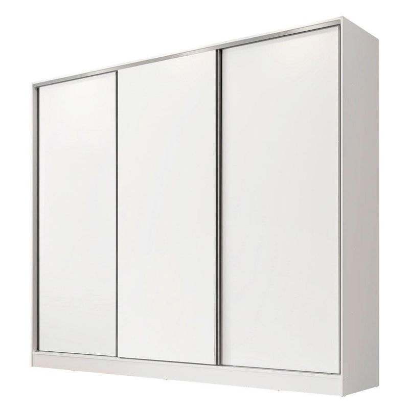 Guarda-roupa casal 100% mdf madesa nantes 3 portas de correr branco