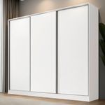 Guarda-roupa casal 100% mdf madesa nantes 3 portas de correr branco
