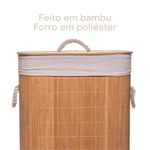 Cesto para lavanderia lyor de bambu com tampa natural 40cm