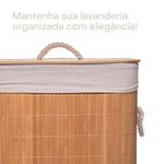 Cesto para lavanderia lyor de bambu com tampa natural 40cm