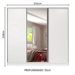 Guarda roupa casal 100% mdf com espelho madesa royale 3 portas de correr