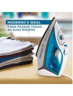 Ferro de passar a vapor black decker fx3060 com base antiaderente - azul e branco