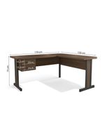 Mesa De Escritório Em L 2 Gavetas Versatile 1,70m X 1,50m