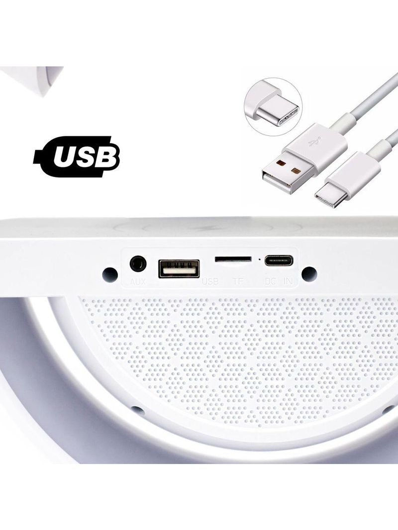 Caixa De Som Bluetooth Carregamento Por Indução Luminária Bluetooth Portátil